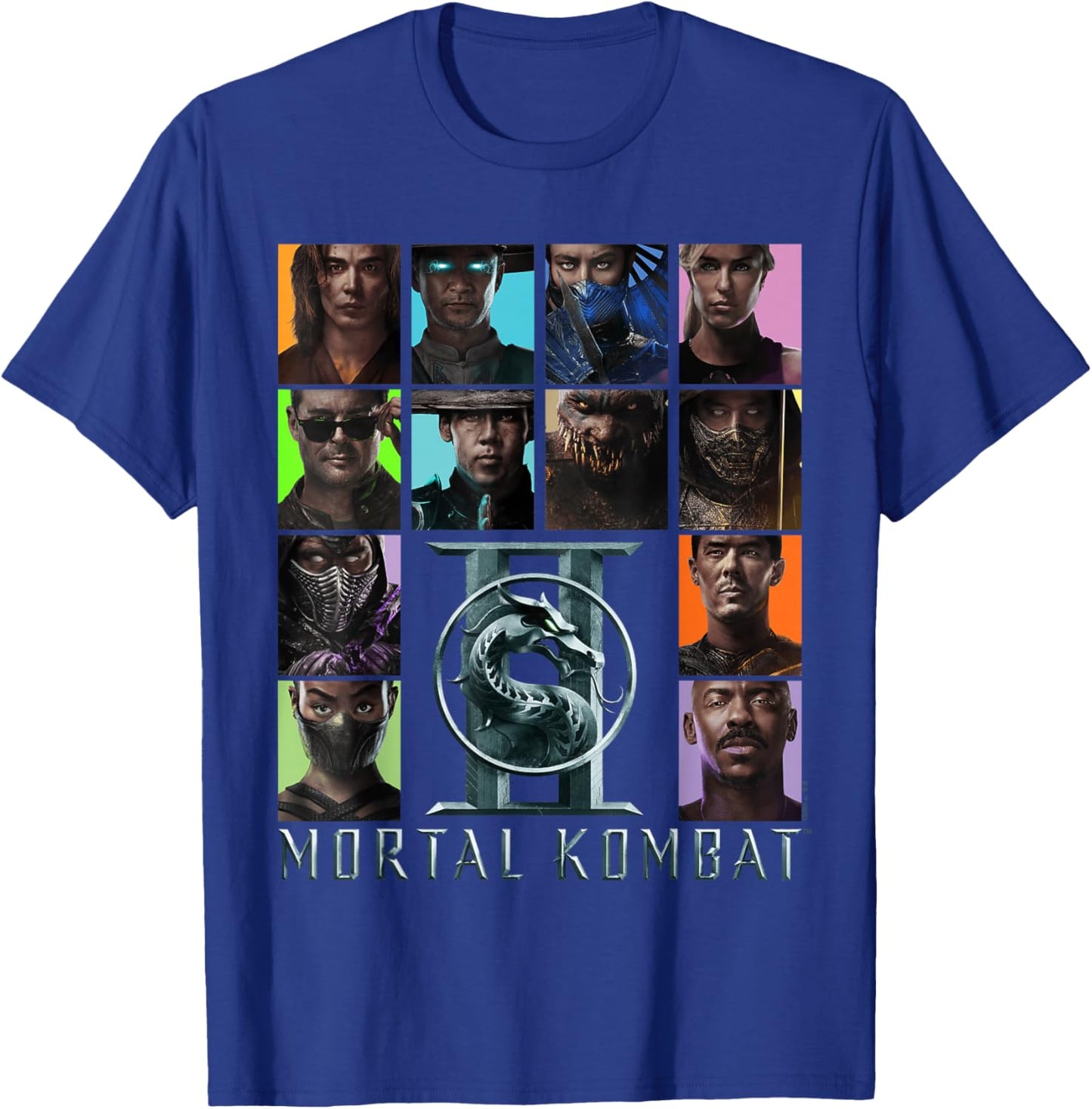 Mortal Kombat 2 Character Squares T-Shirt - T-Shirt | Royal
