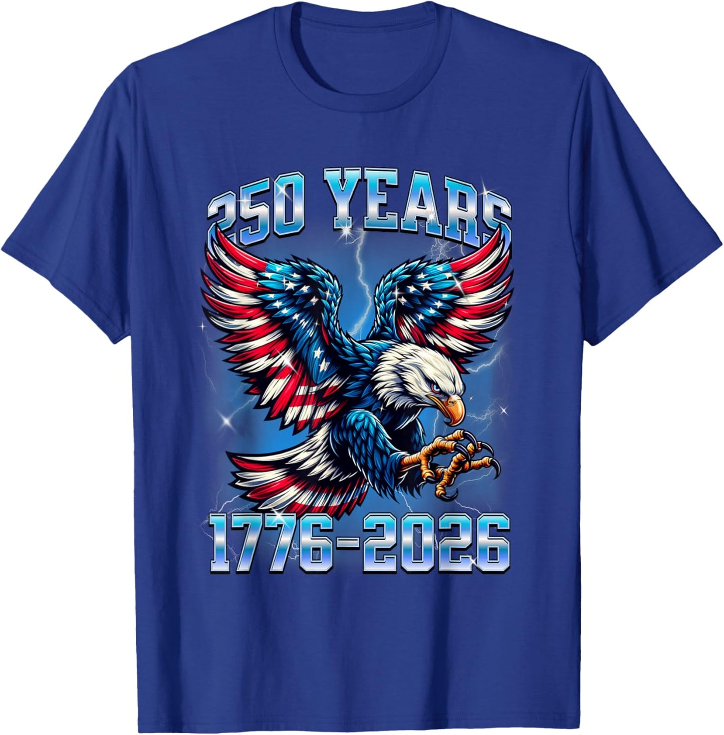Flag Vintage 250 Years American 1776 2026 250th USA Birthday T-Shirt - T-Shirt | Royal