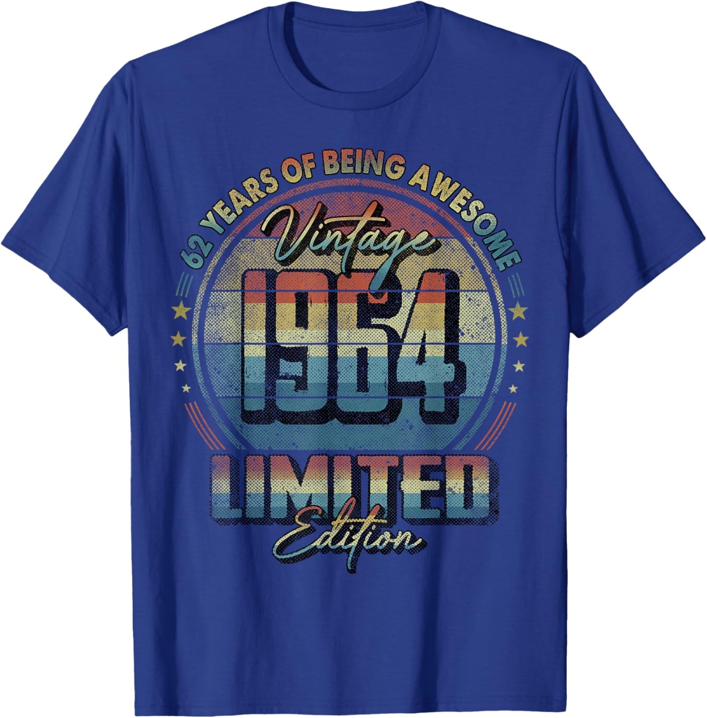 Vintage 1964 Limited Edition Shirt 62 Year Old 62nd Birthday T-Shirt - T-Shirt | Royal