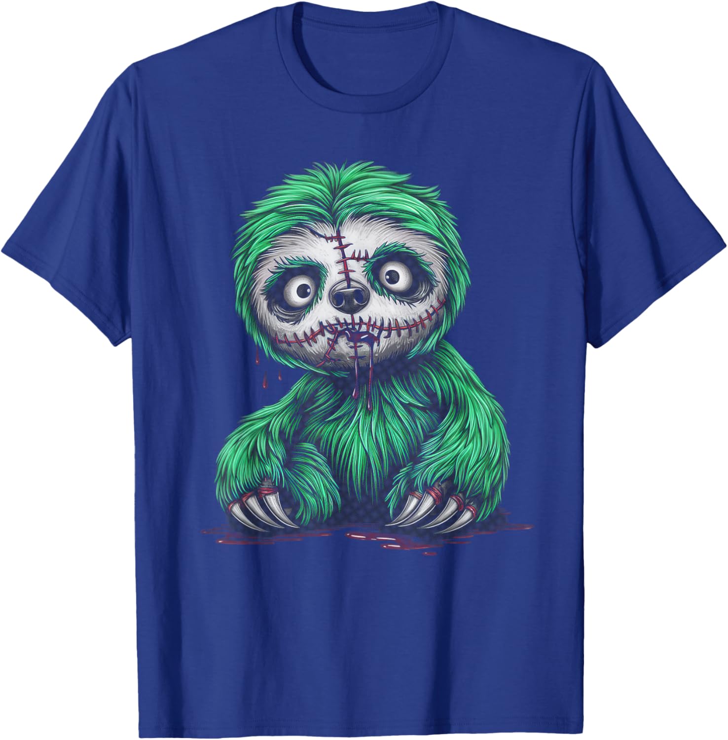 Zombie Sloth Halloween Funny T-Shirt - T-Shirt | Royal