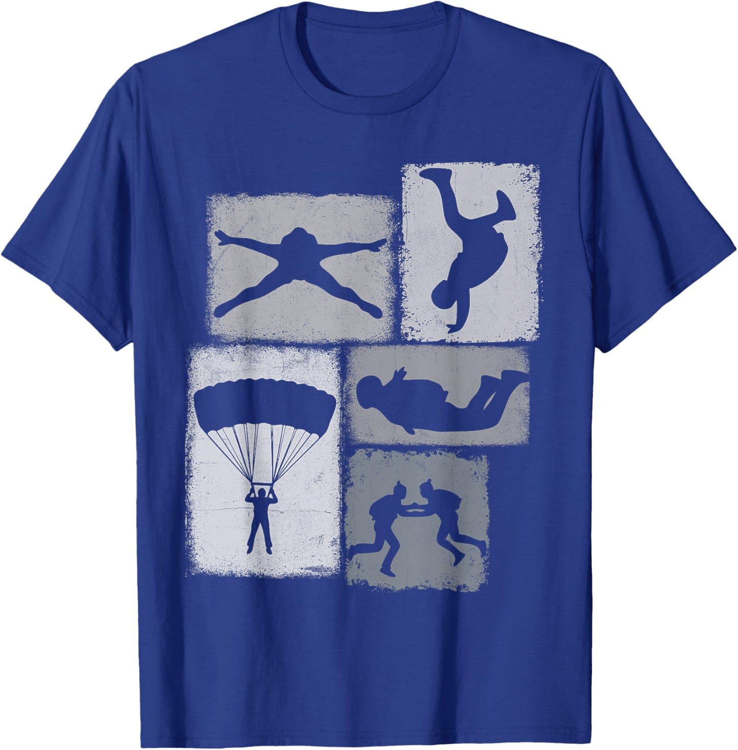 Skydiving Collage Skydiver Men Women Parachutist Instructor T-Shirt - T-Shirt | Royal