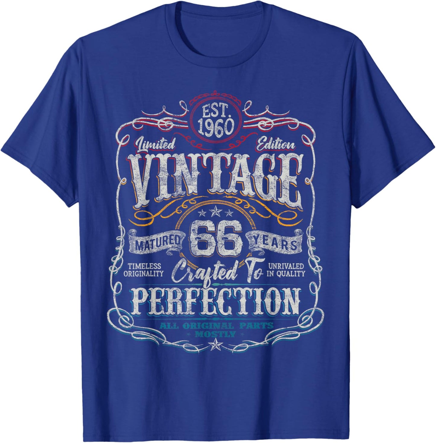 Vintage 1960 Limited Edition Shirt 66 Year Old 66th Birthday T-Shirt - T-Shirt | Royal
