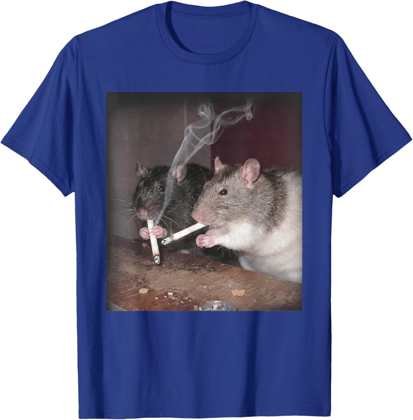 Rat Smoking Cigarette Funny Urban Grunge Rats Lover Design T-Shirt - T-Shirt | Royal
