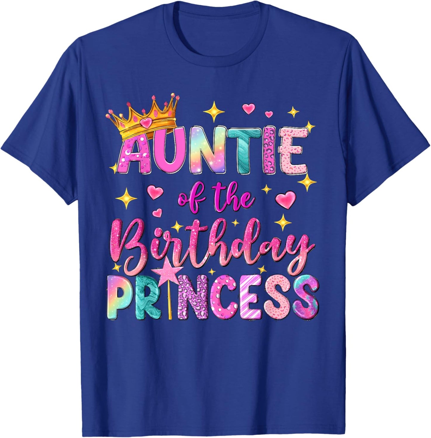 Auntie of The Birthday Princess Girl Party Matching Family T-Shirt - T-Shirt | Royal