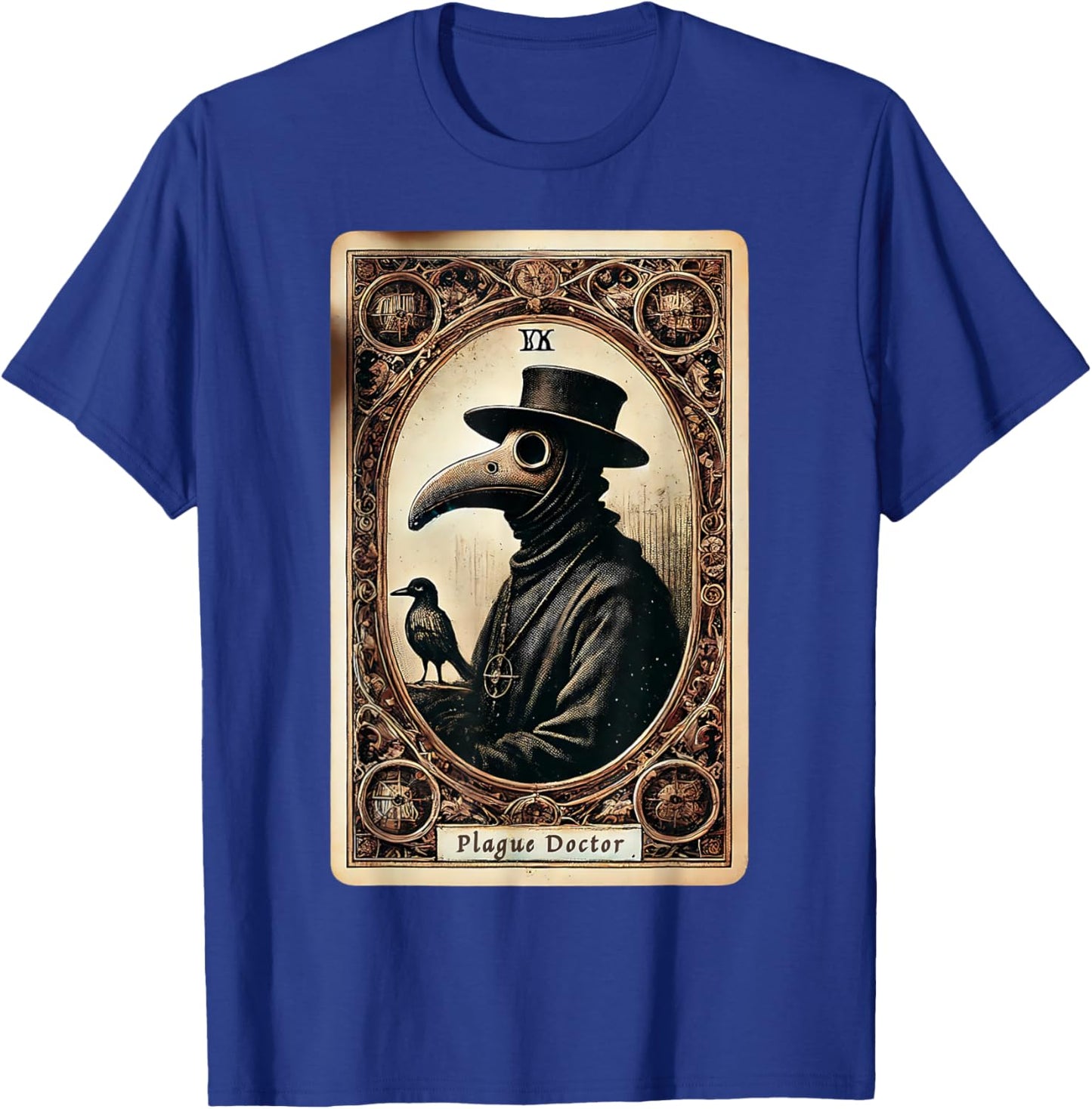 Plague Doctor Tarot Card Shirt Horror Death Occult Satanic T-Shirt - T-Shirt | Royal