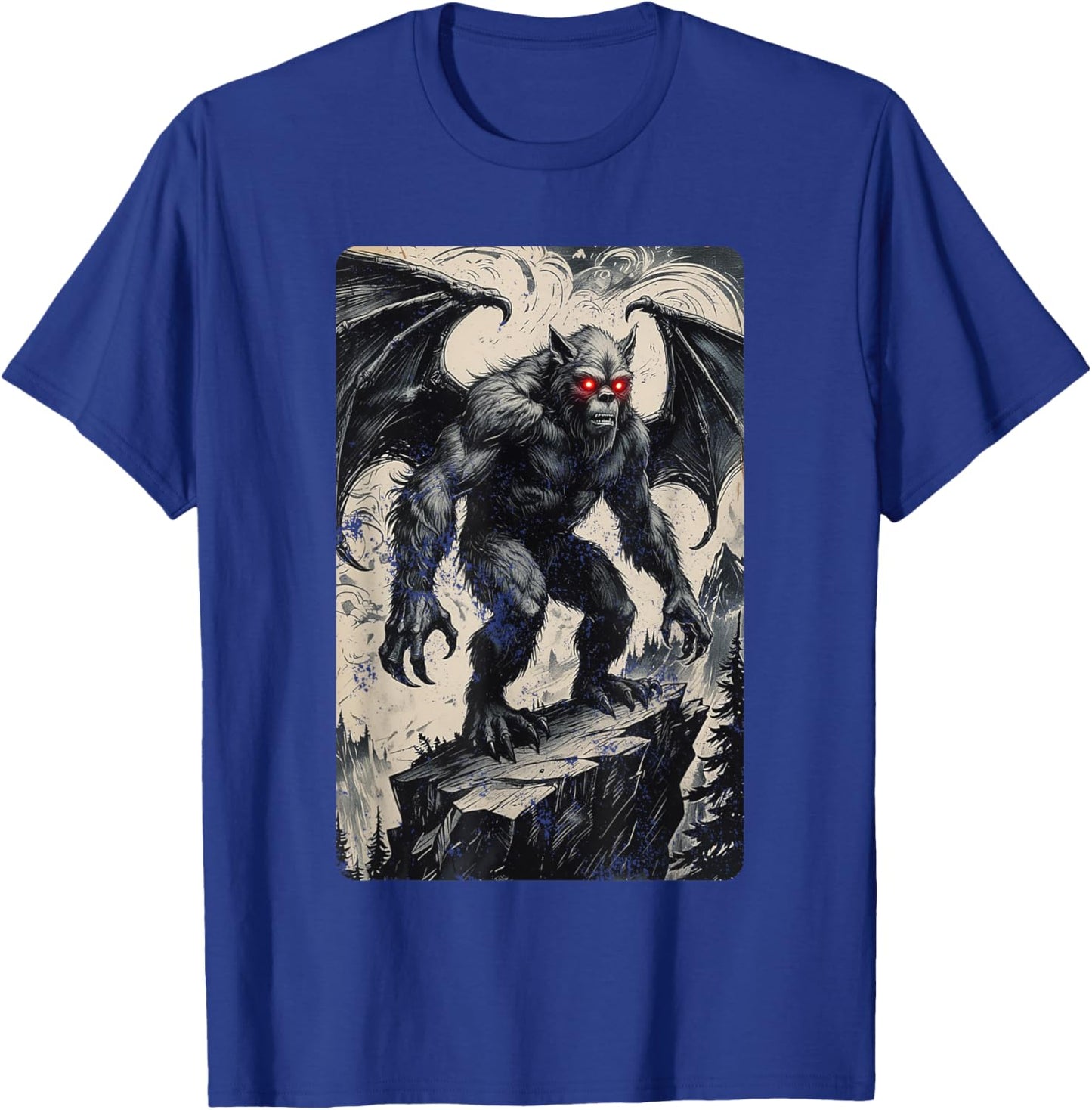 Batsquatch Watches from the Heights T-Shirt - T-Shirt | Royal