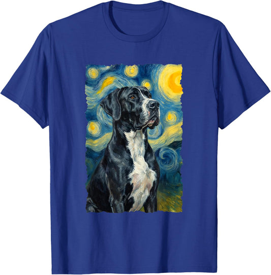 Mantle Great Dane Van Gogh Dog Lover T-Shirt - T-Shirt | Royal