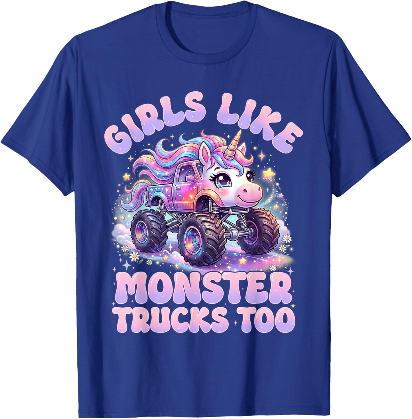 Girls Like Monster Trucks Too Cute Unicorn Monster Truck T-Shirt - T-Shirt | Royal
