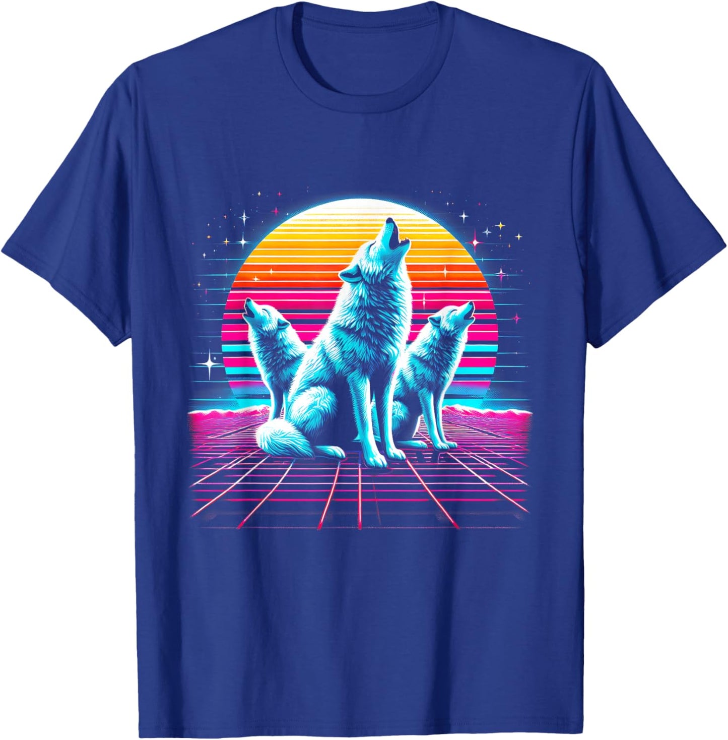 Wolf Vaporwave T-Shirt - T-Shirt | Royal