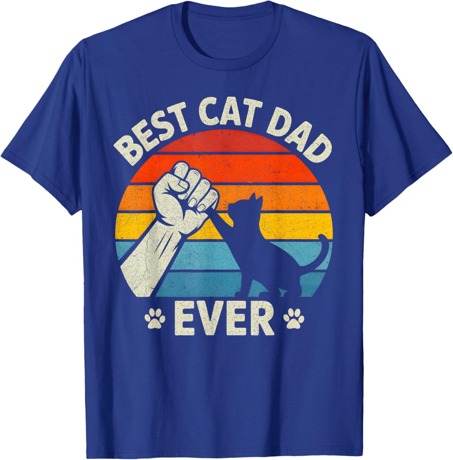Best Cat Dad Ever Matching Family Fathers Day Cat Lover T-Shirt - T-Shirt | Royal