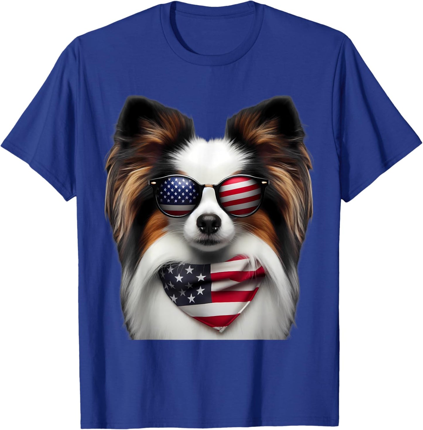 American Papillion Dog 4th Of July Incependence Day Owner T-Shirt - T-Shirt | Royal
