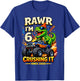 6th Birthday Monster Truck Dinosaur 6 Years Old Birthday Boy T-Shirt - T-Shirt | Royal