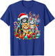 Merry Christmas Baby Cats Presents Snowflake Santa Claus T-Shirt - T-Shirt | Royal