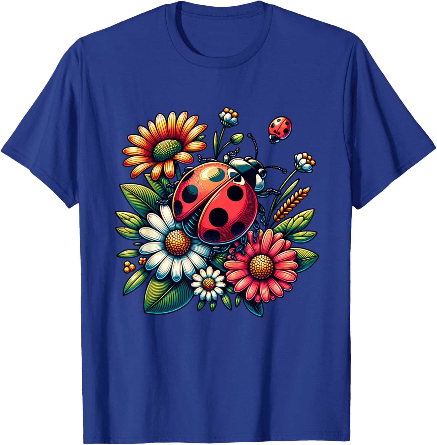 Cute Ladybugs Pop Art Ladybugs Lover Portrait Women T-Shirt - T-Shirt | Royal