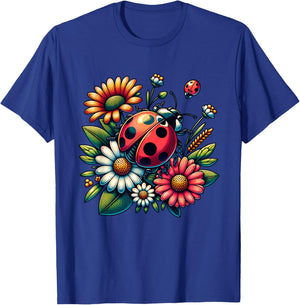 Cute Ladybugs Pop Art Ladybugs Lover Portrait Women T-Shirt - T-Shirt | Royal