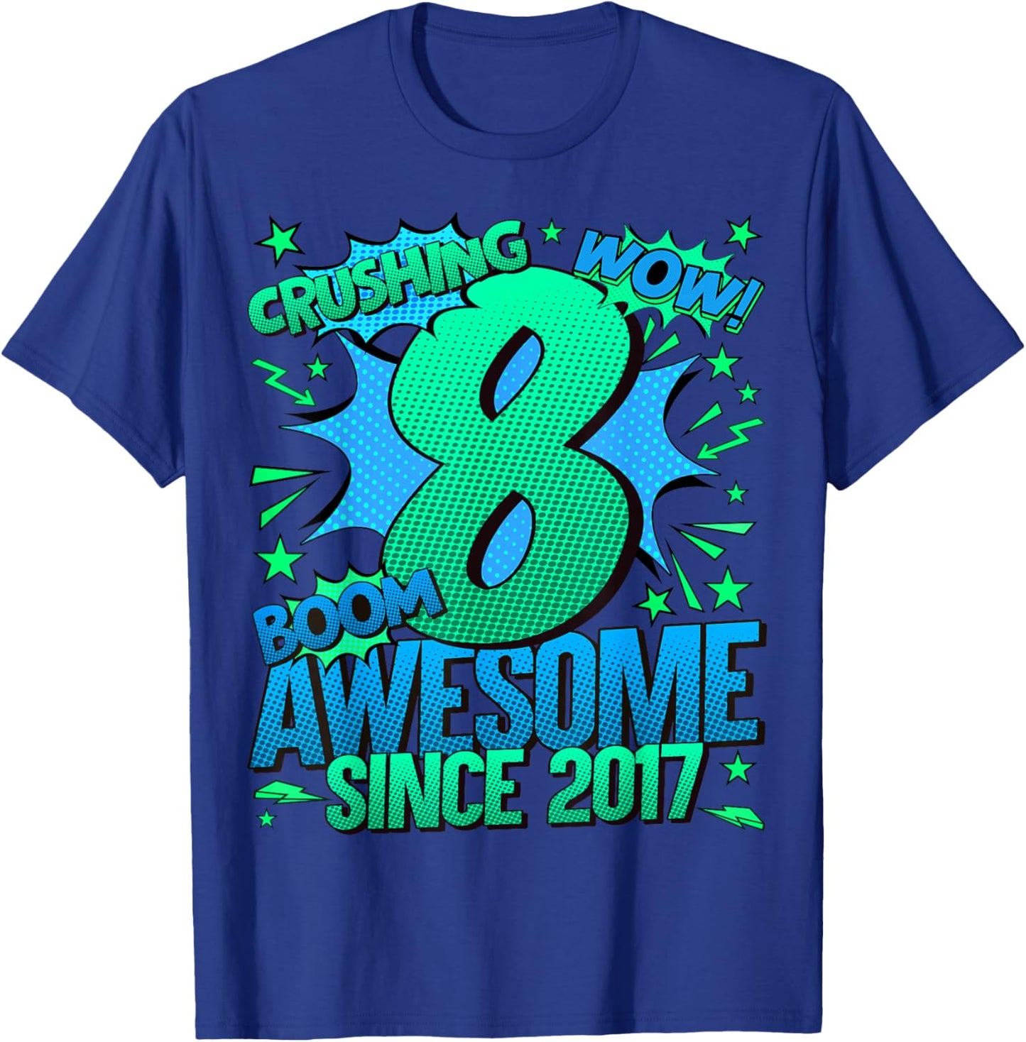 8 Year Old Gifts For Boys 8th Birthday Boy 8 Year Old Boy T-Shirt - T-Shirt | Royal