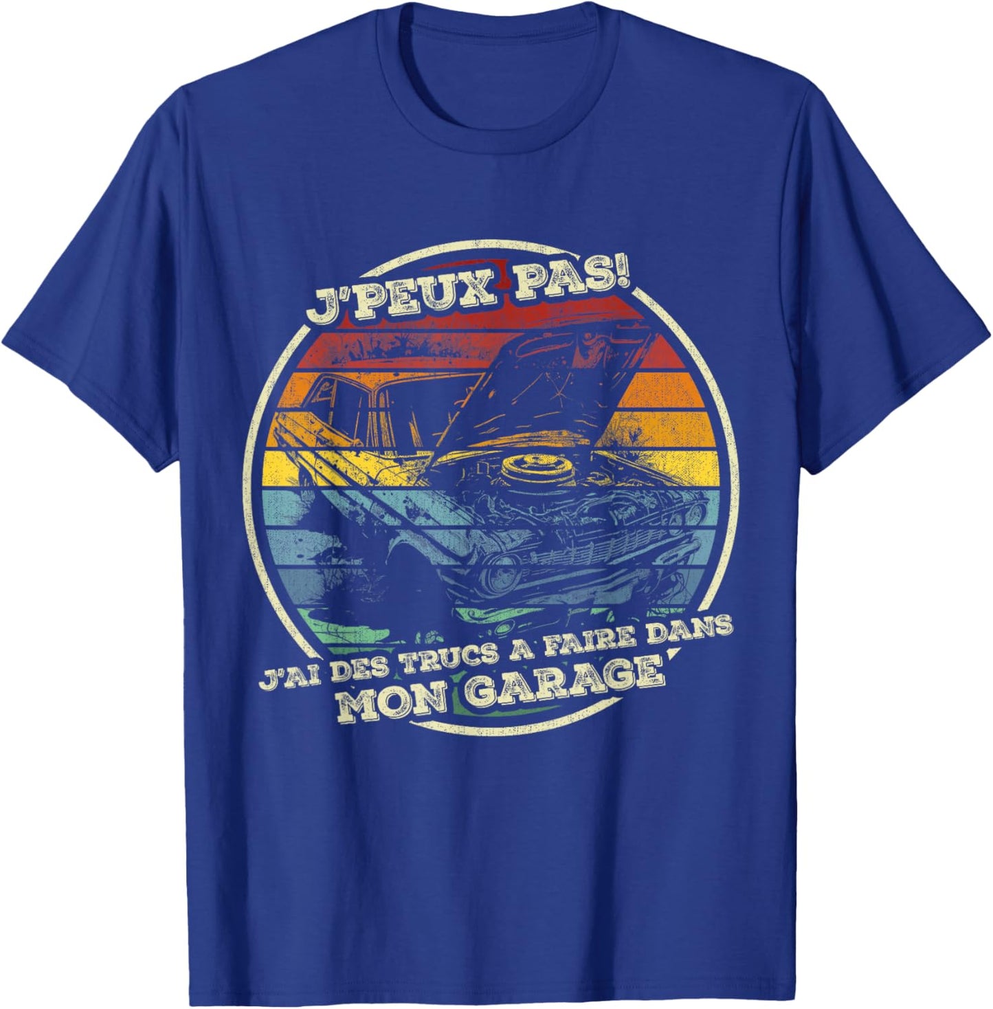 Dad Handyman Mechanic Car Retro Humor J'peux Pas T-Shirt - T-Shirt | Royal