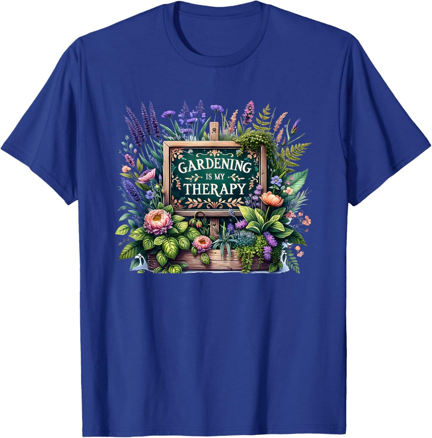 Gardening Is My Therapy T-Shirt - T-Shirt | Royal