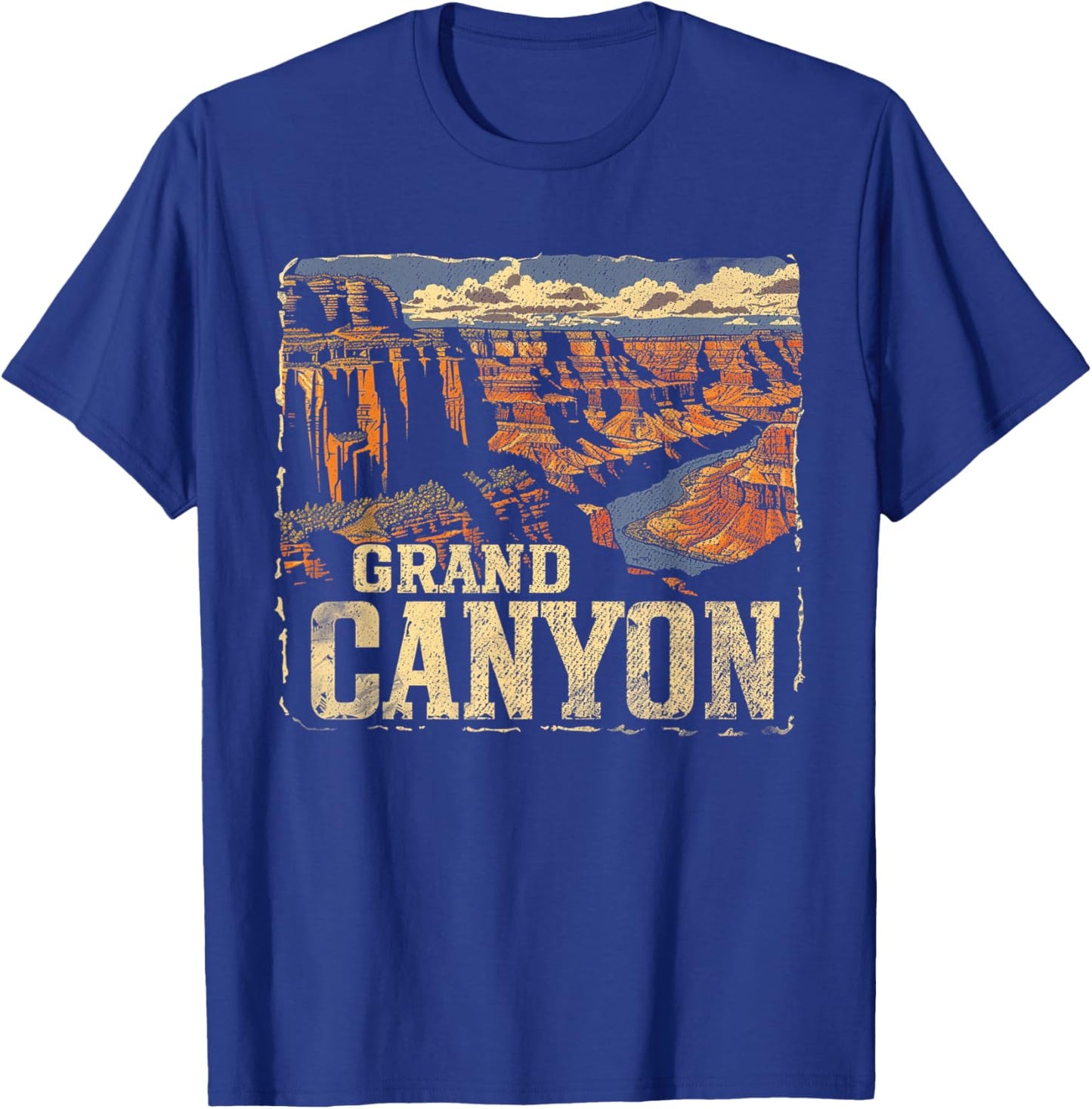 Grand Canyon - US National Park Vintage Men Women Kids Retro T-Shirt - T-Shirt | Royal