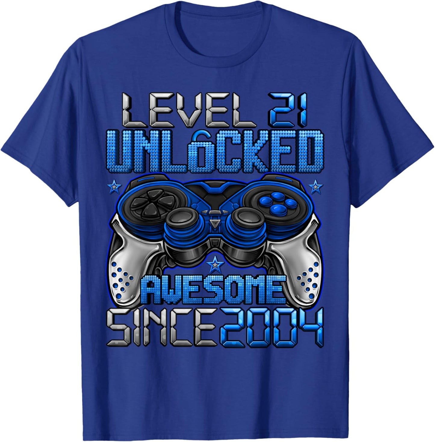 Level 21 Unlocked 21 Year Old Gifts Boys 21st Birthday Boy T-Shirt - T-Shirt | Royal
