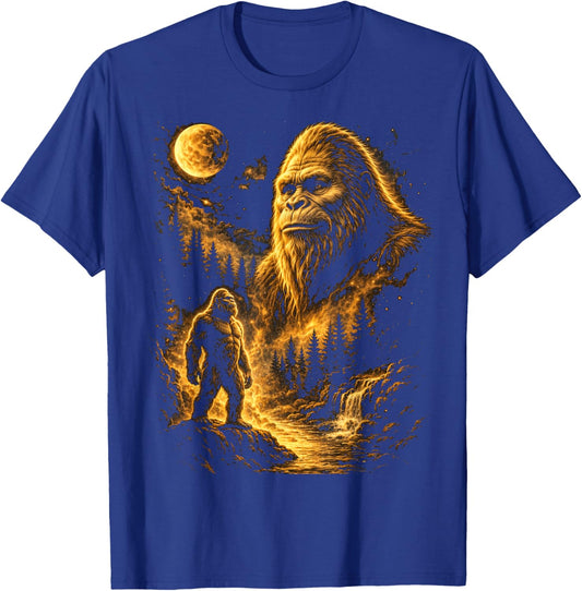 Bigfoot Sasquatch Cryptid Big Foot Moon Nature T-Shirt - T-Shirt | Royal