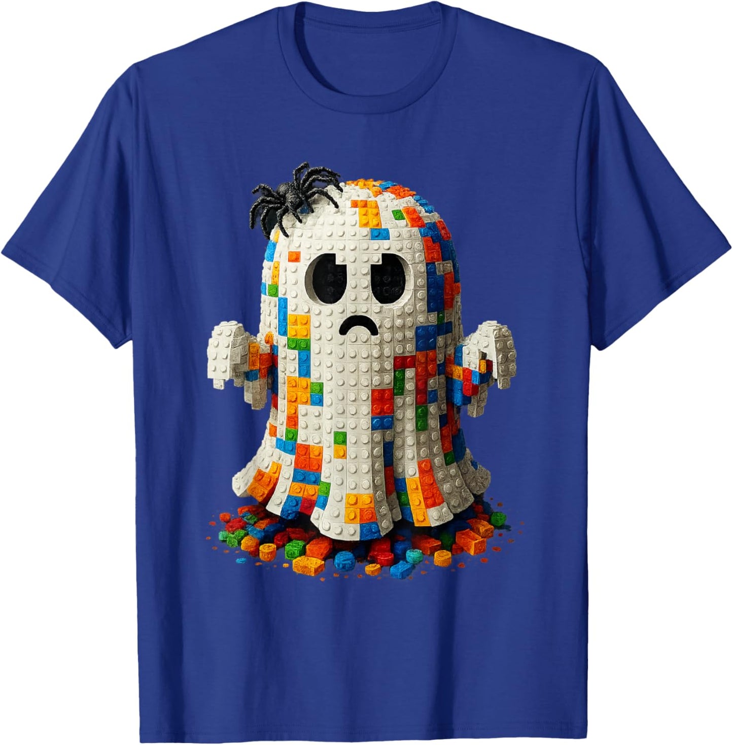 Halloween Master Builder Ghost Kids Building Blocks Bricks T-Shirt - T-Shirt | Royal