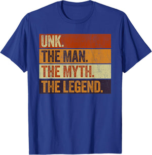 Vintage Humor for Unk Fathers day Co. Unk the Man the Myth the Legend Retro Black T-Shirt - T-Shirt | Royal