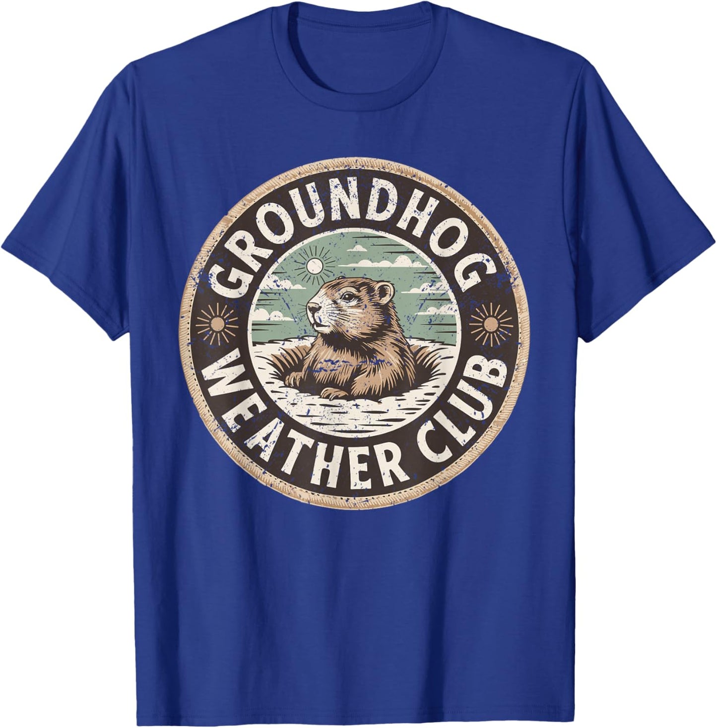 Groundhog Weather Club Punxsutawney Phil Shadow Forecast T-Shirt - T-Shirt | Royal