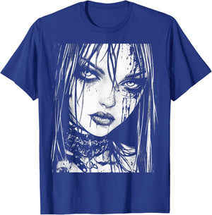 Goth Grunge Girl Waifu Demon Anime Horror Alt Aesthetic T-Shirt - T-Shirt | Royal