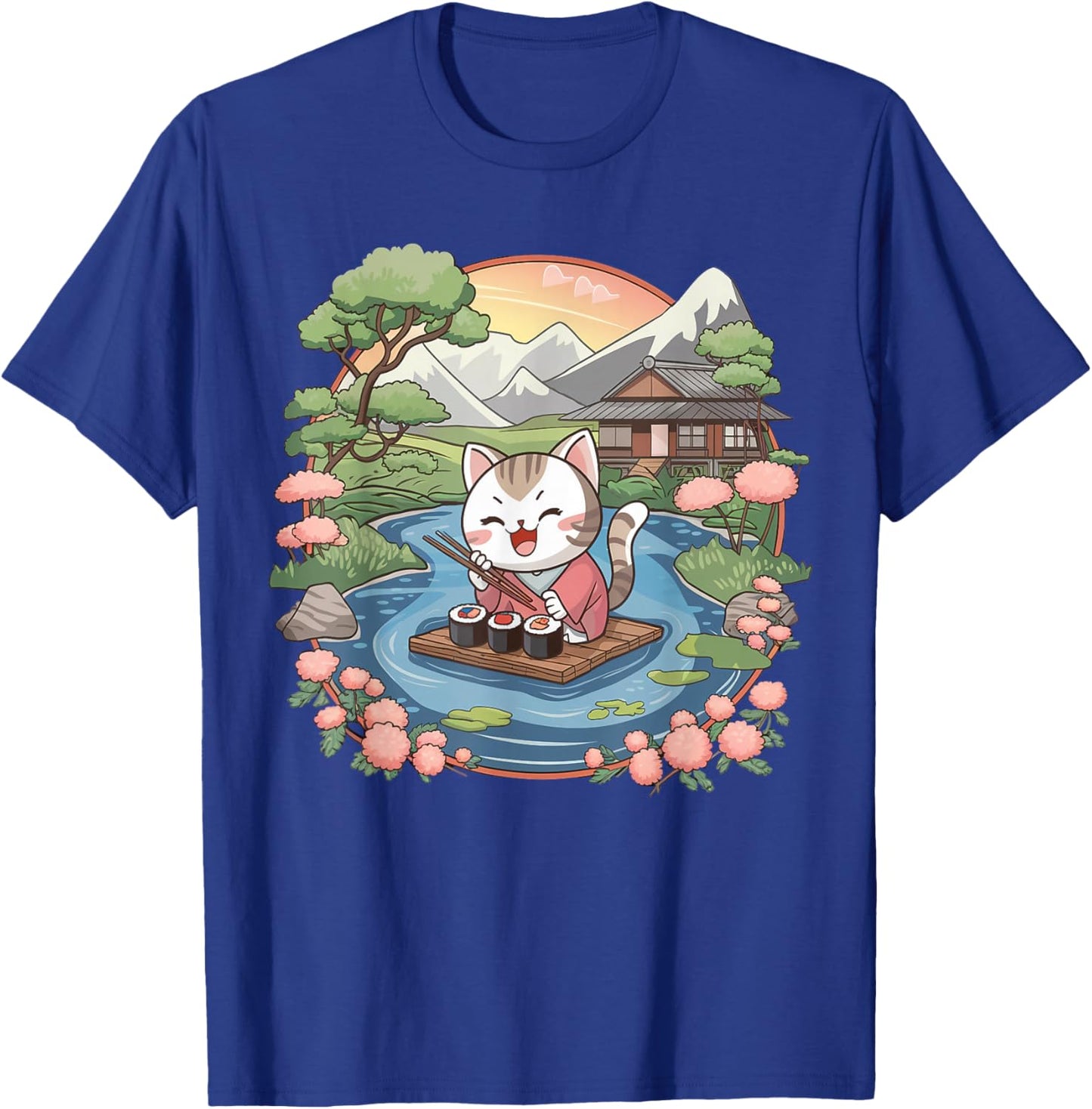 Kawaii Japanese Cat Owner Sushi Lover Anime Otaku T-Shirt - T-Shirt | Royal