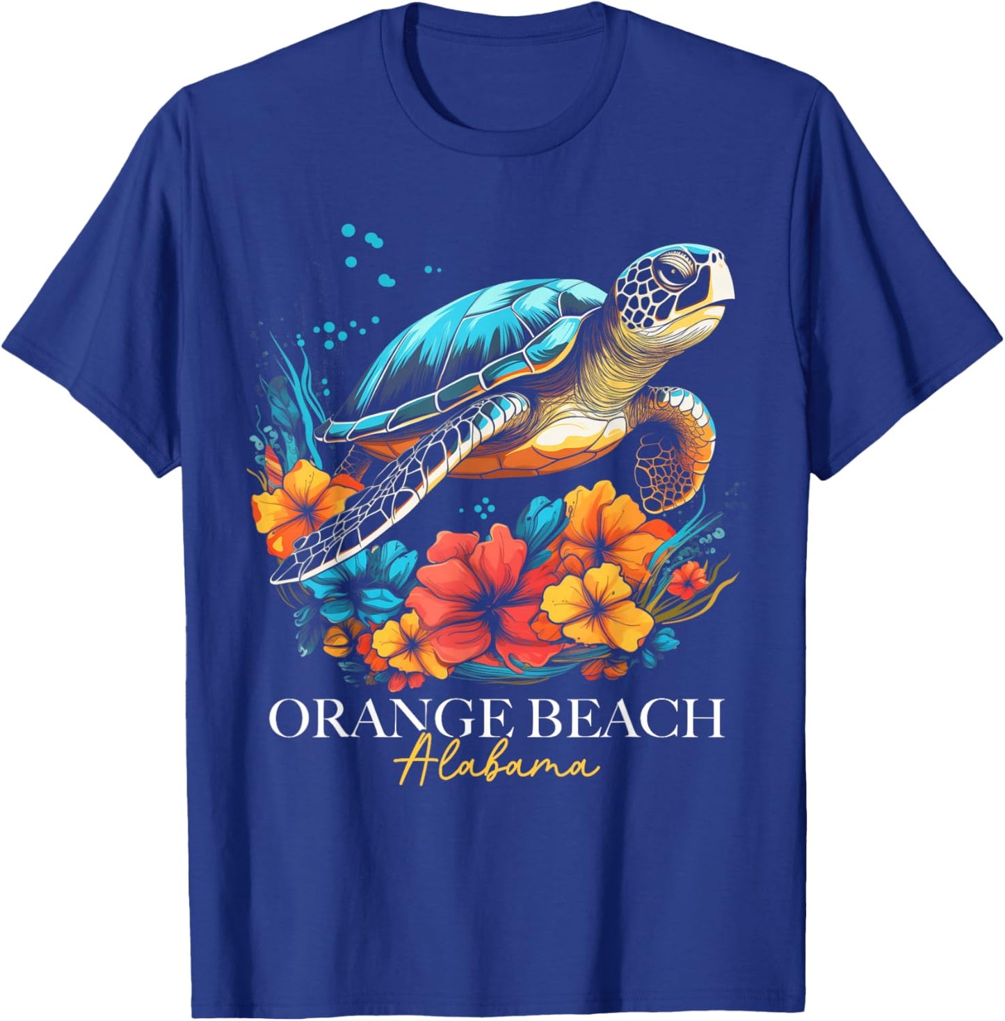Orange Beach Alabama Sea Turtle Surf Surfer T-Shirt - T-Shirt | Royal