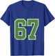Green Grunge Six Seven Funny 67 Meme Number Varsity Birthday T-Shirt - T-Shirt | Royal