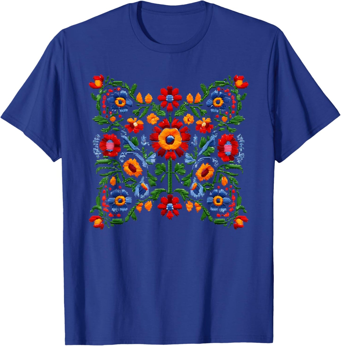 Funny Ukrainian Embroidery Traditional Flowers National Art T-Shirt - T-Shirt | Royal
