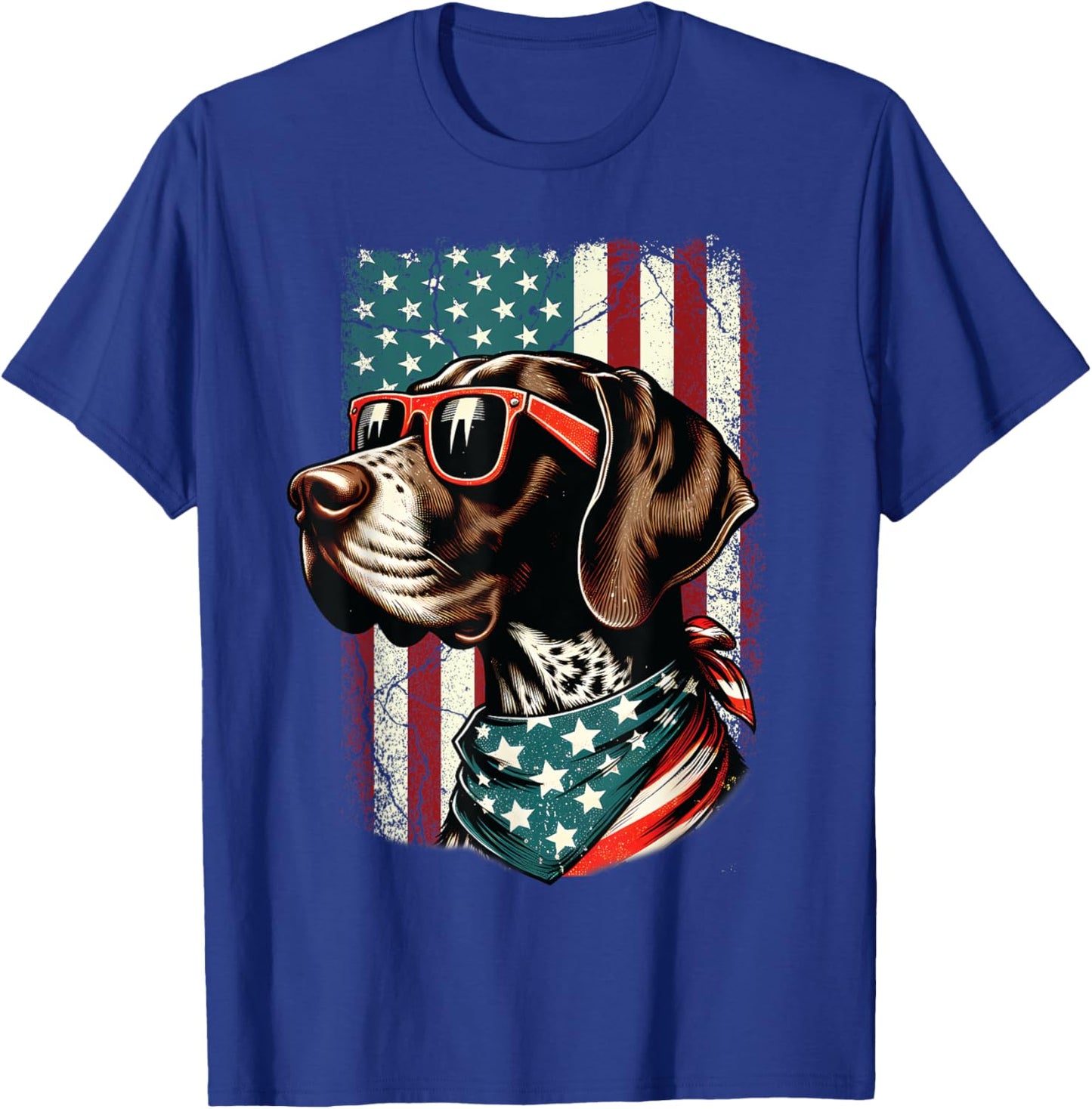 Patriotic German Shorthaired Pointer Dog 4th Of July USA T-Shirt - T-Shirt | Royal