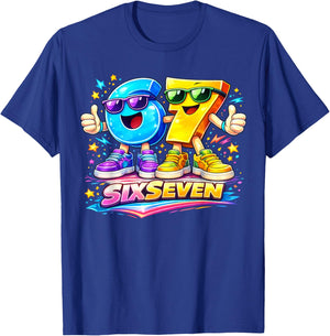 Six Seven 67 Meme lustiges Zahlen Design für Kinder Teenager T-Shirt - T-Shirt | Royal