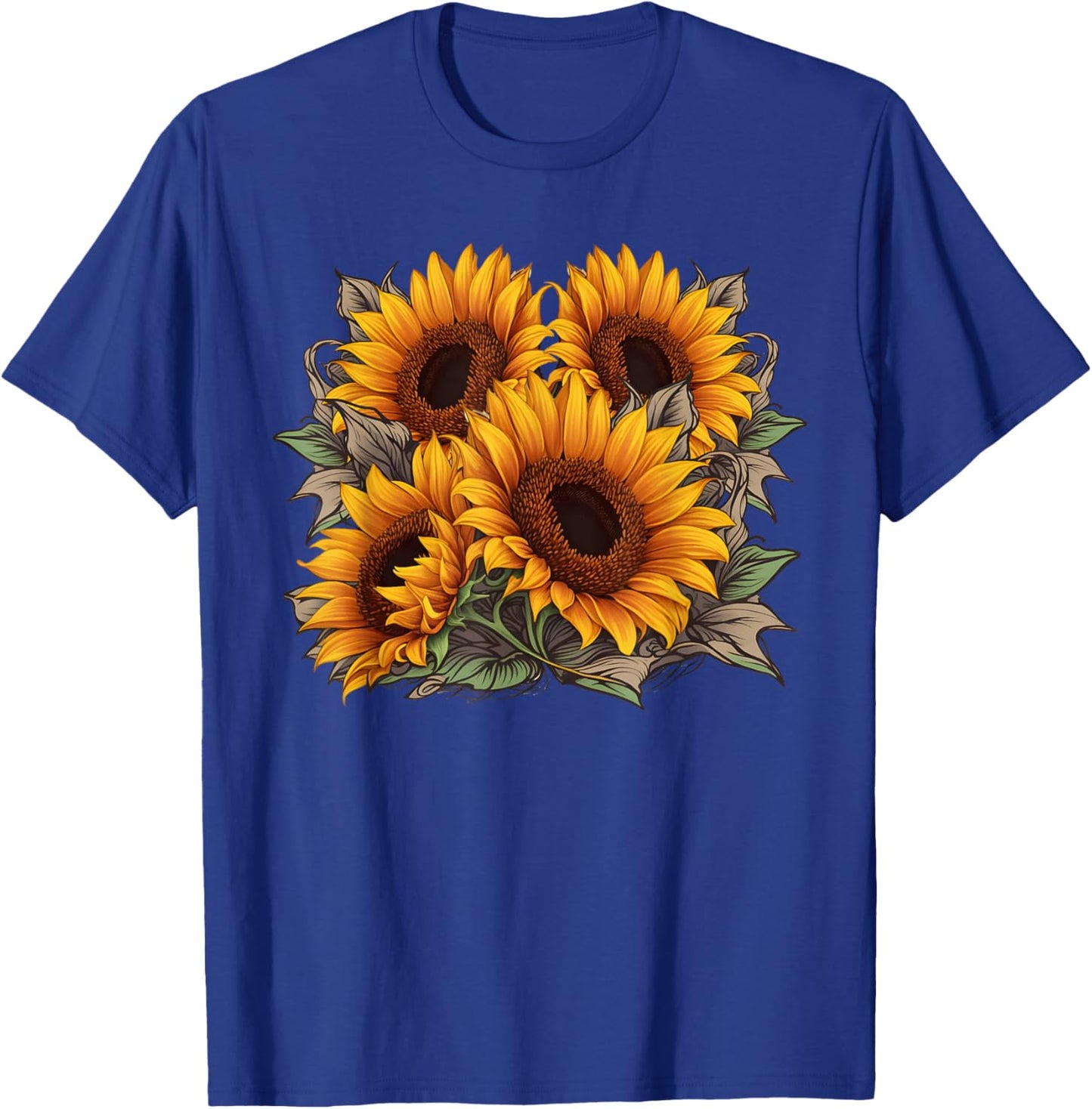 Vintage Sunflower Graphic T-Shirt - T-Shirt | Royal