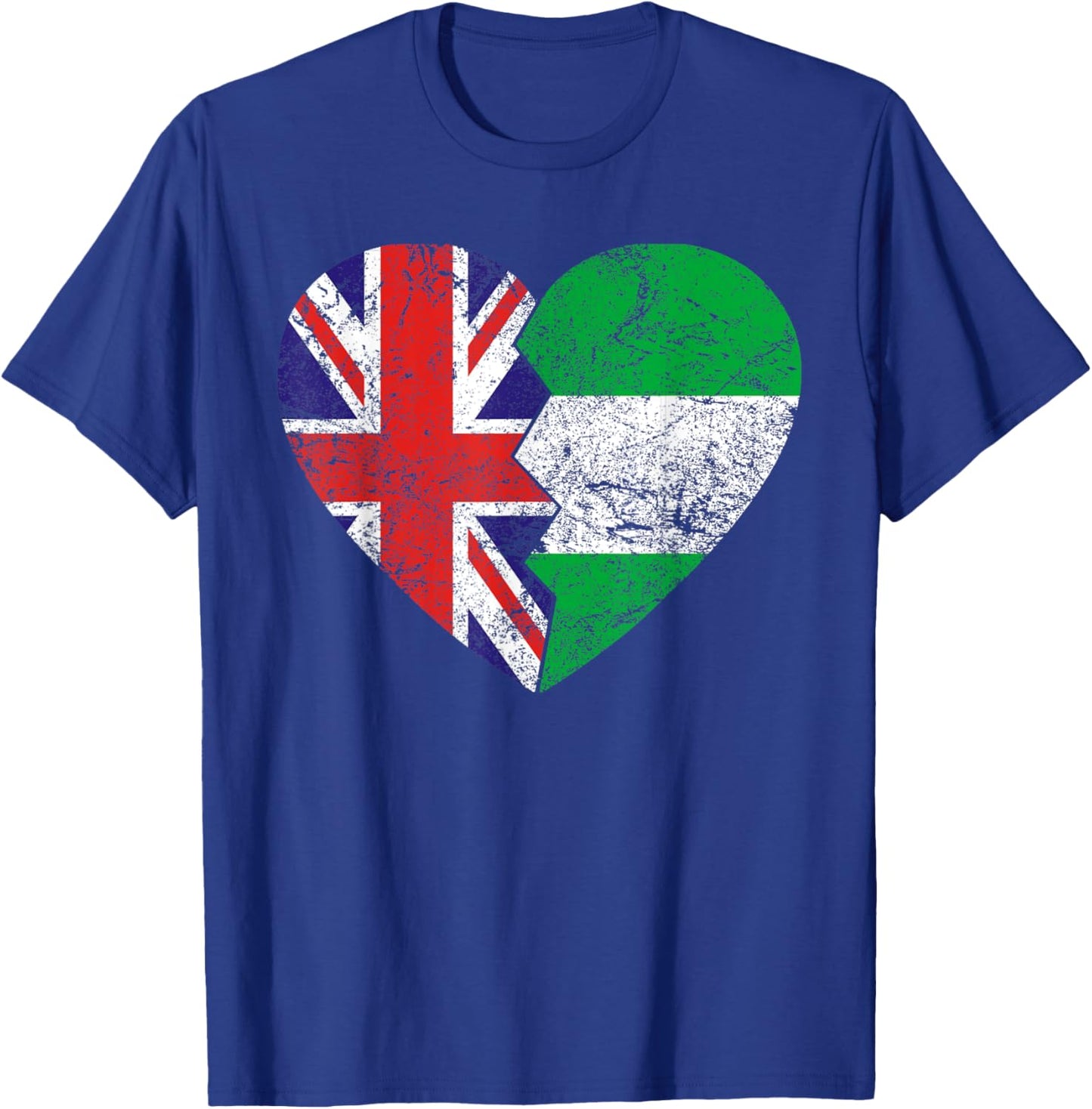 Nigerian British Flags Heart | United Kingdom Nigeria Roots T-Shirt - T-Shirt | Royal