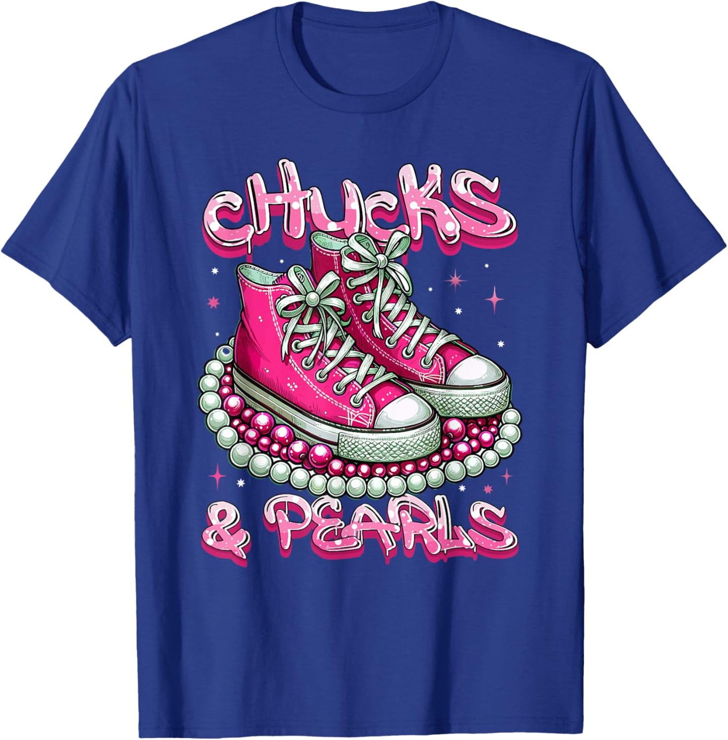 Pink Chucks And Pearls Women T-Shirt - T-Shirt | Royal