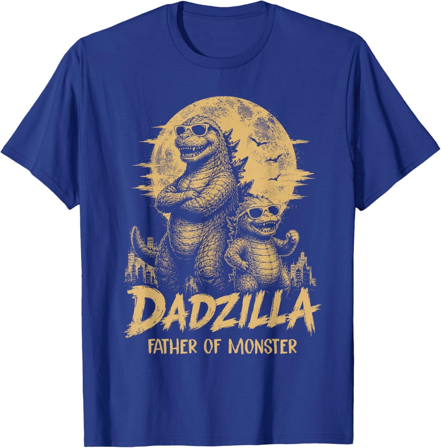Vintage Dadzilla Father of The Monsters Dad Son Daughter T-Shirt - T-Shirt | Royal