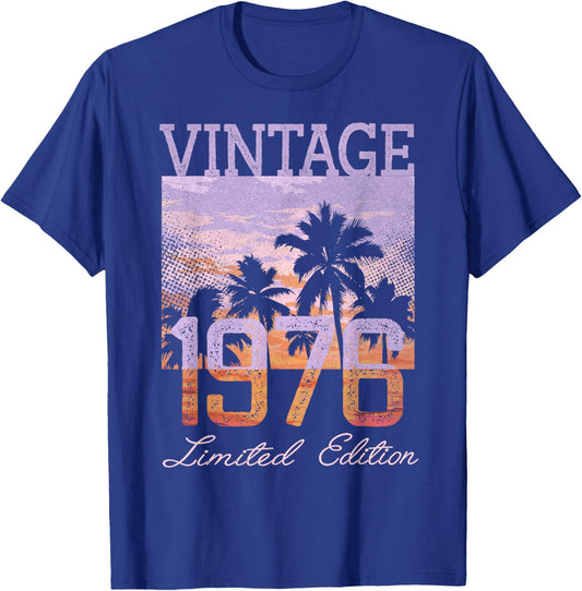 Vintage 1976 Limited Edition 50th Birthday 50 Year Old Gifts T-Shirt - T-Shirt | Royal