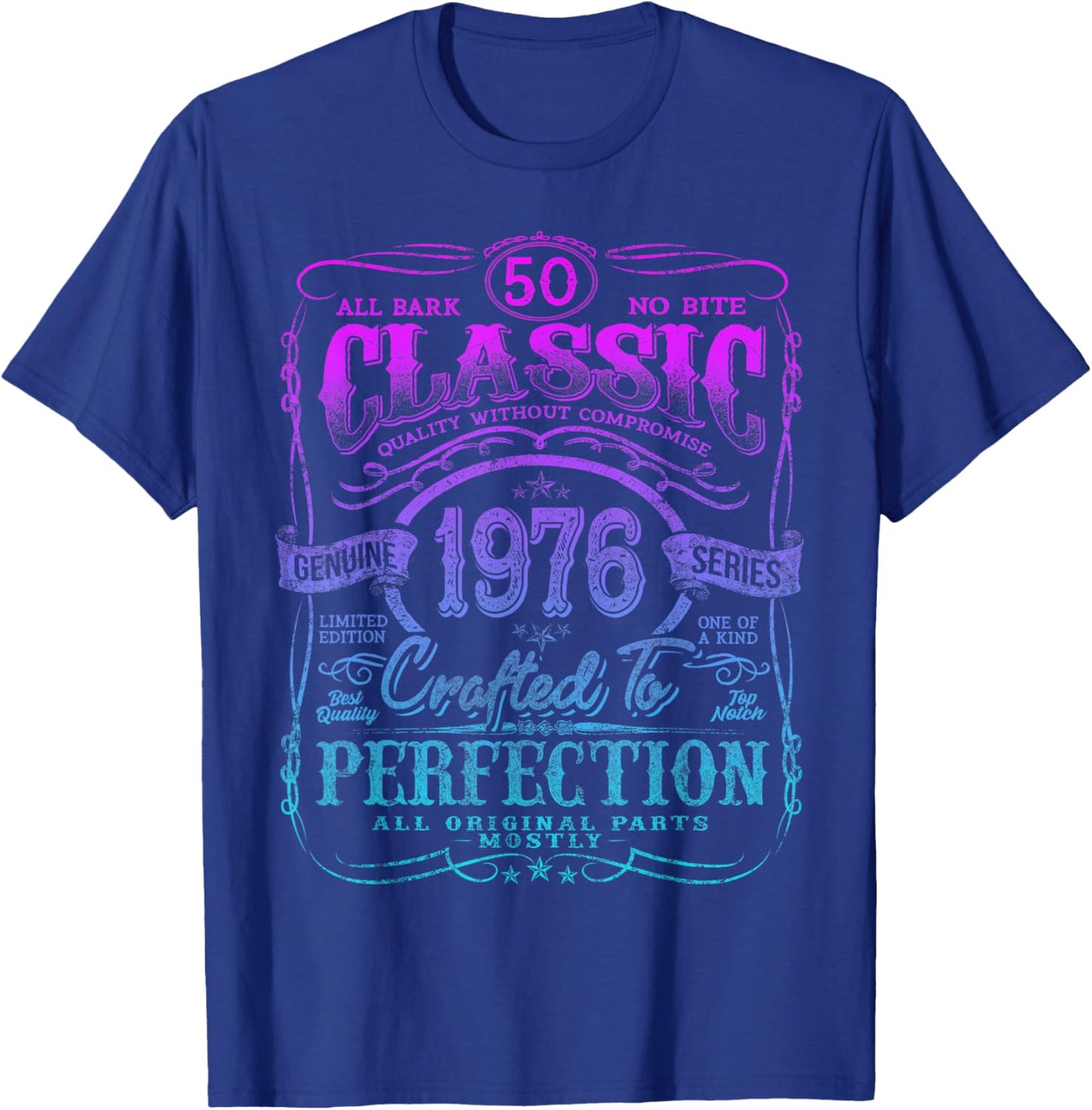 Vintage 1976 Limited Edition Shirt 50 Year Old 50th Birthday T-Shirt - T-Shirt | Royal