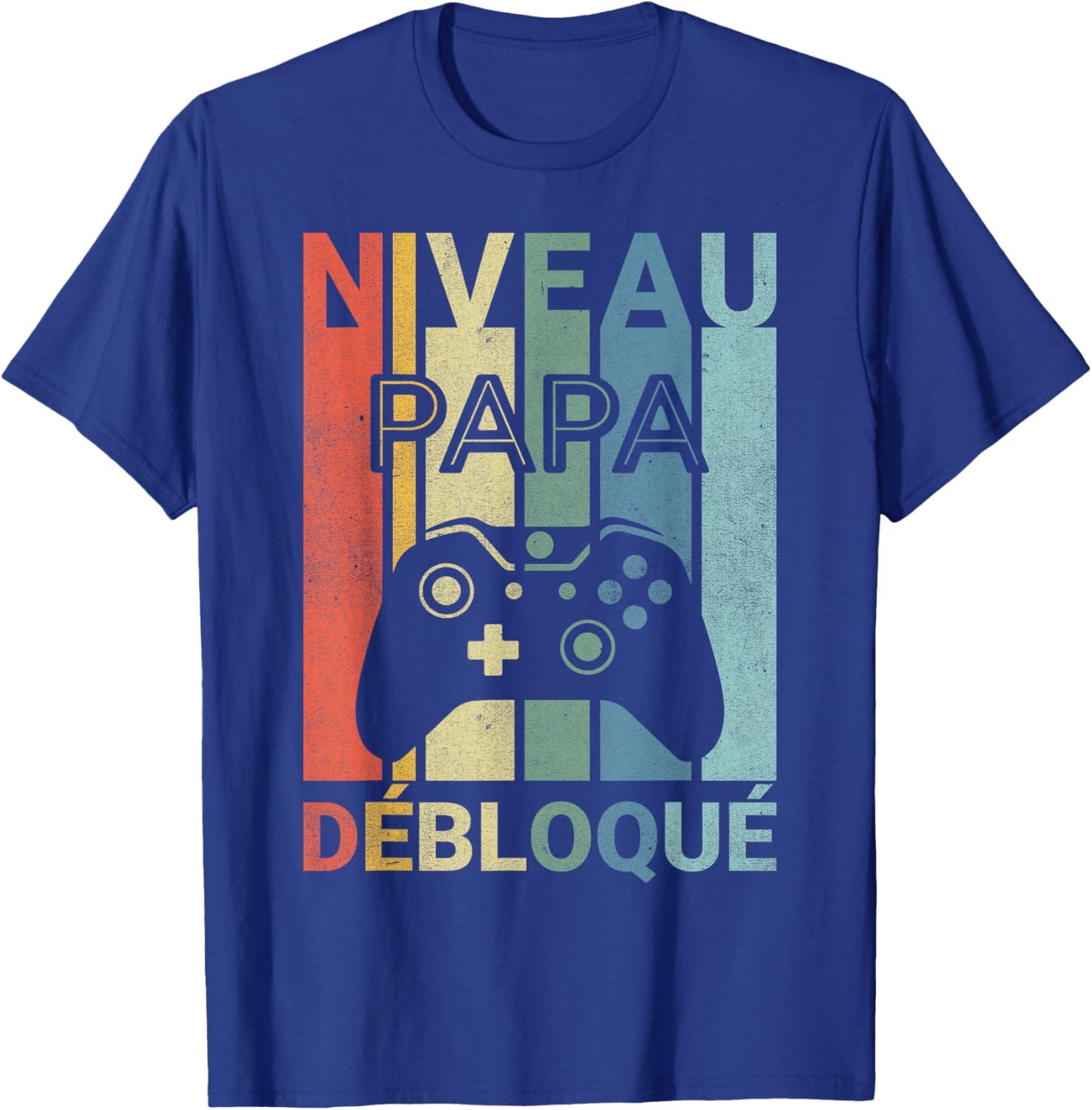 Level Dad Unlocked Birthday Father Gamer Parent Humor T-Shirt - T-Shirt | Royal