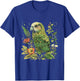 Tropical Jungle Animal Art Kakapo Bird Floral Artwork Kakapo Parrot Animal Lovers -Adults Black Small Classic Fit Short Sleeve T-Shirt - T-Shirt | Royal