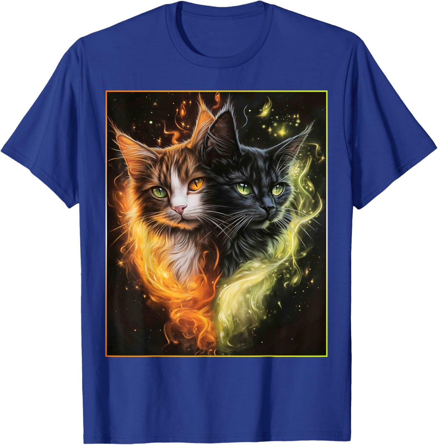 Cute Magical Cat Kitten Fantasy Art Design T-Shirt - T-Shirt | Royal