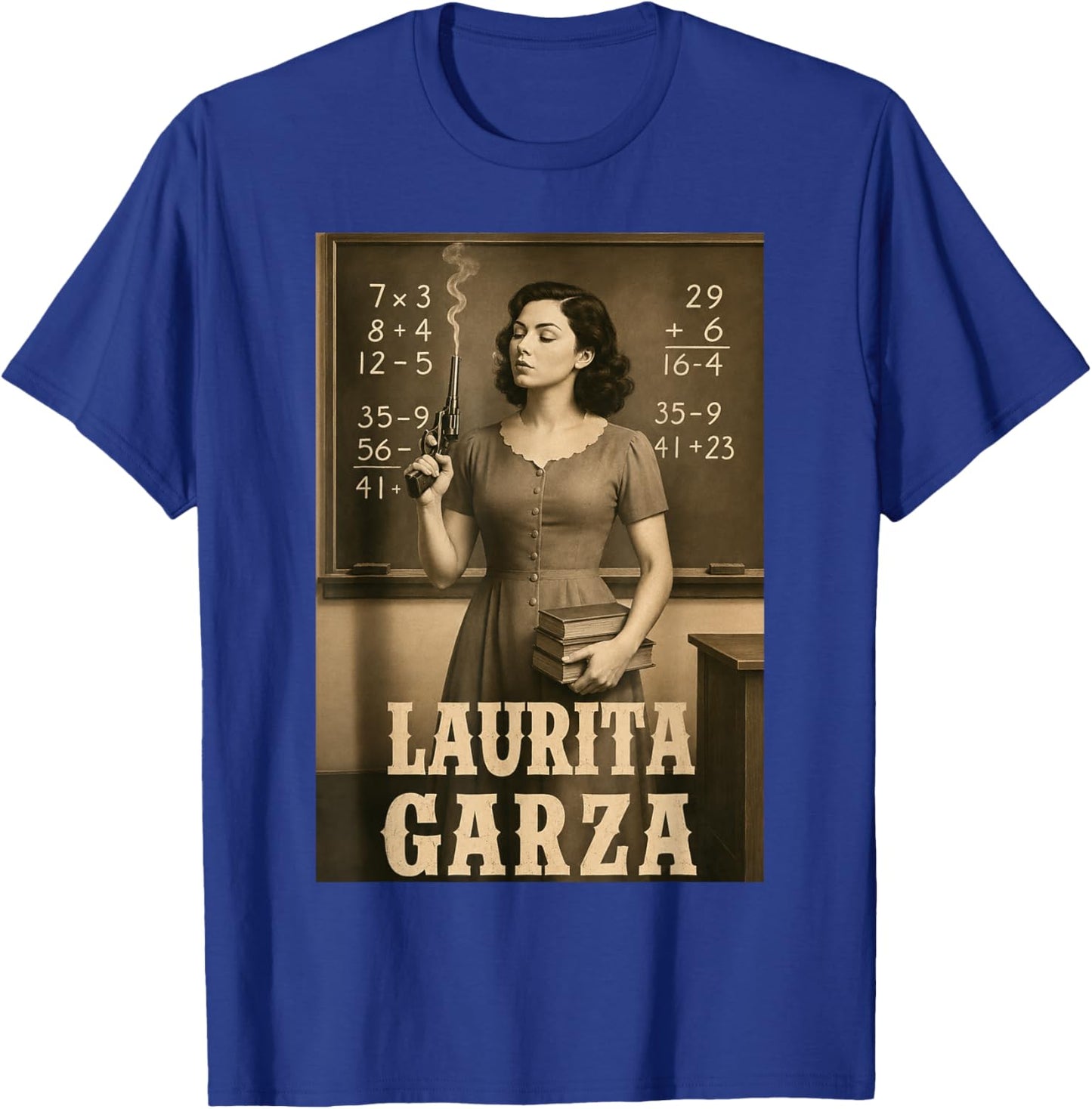 Laurita Garza Vintage Western Teacher Scene T-Shirt - T-Shirt | Royal