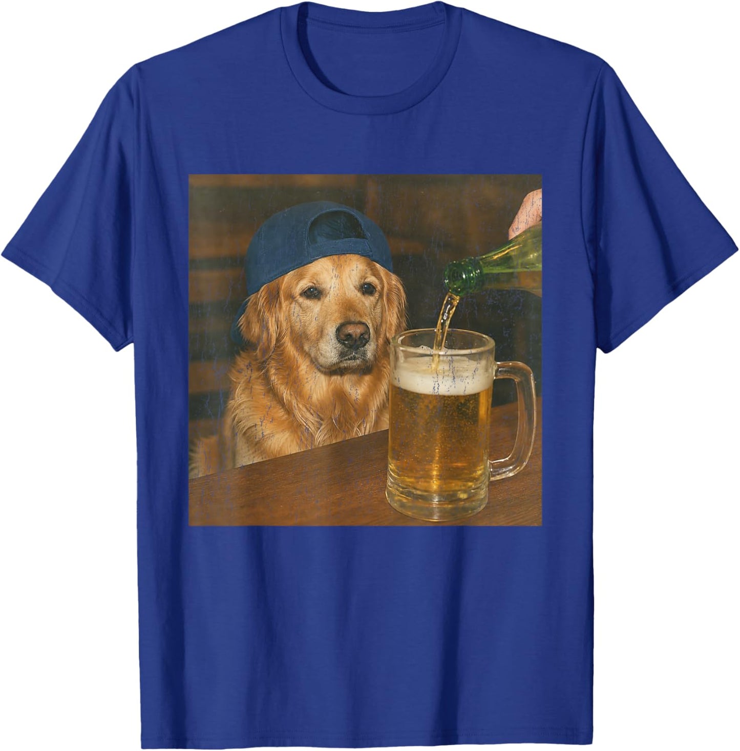 Golden Retriever Drinking Beer Shirt Funny Dog Meme Art T-Shirt - T-Shirt | Royal