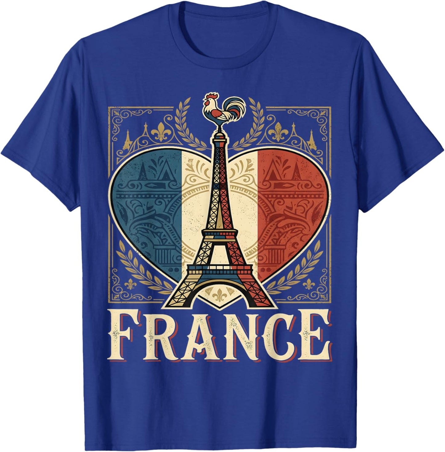 France Heart Vintage National T-Shirt - T-Shirt | Royal