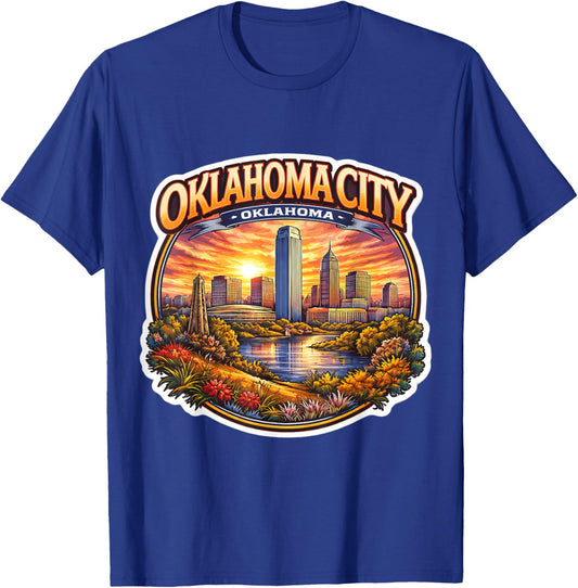 Oklahoma City Souvenir State Capital Vintage Memorabilia OKC T-Shirt - T-Shirt | Royal