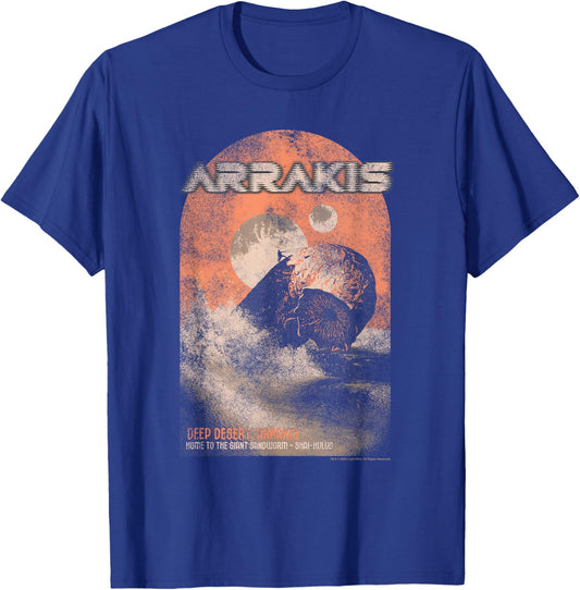Dune Visit Arrakis and See The Giant Sandworm Fantasy Movie T-Shirt - T-Shirt | Royal
