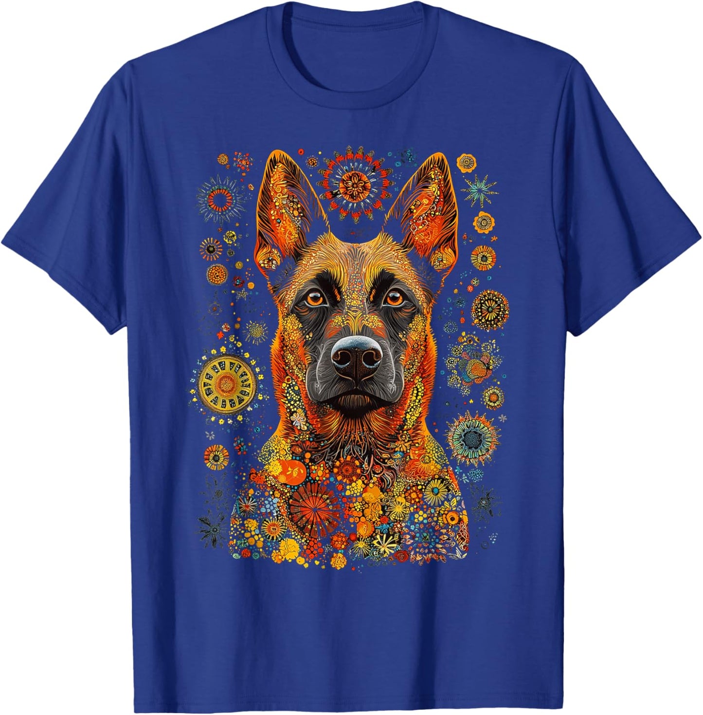 Belgian Malinois Dog Pet Artwork Mandala Belgian Malinois T-Shirt - T-Shirt | Royal
